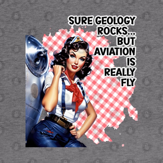 Funny Aviation Pun Retro Sexy Pin-up Aircraft Pilot Illustration Art by AdrianaHolmesArt